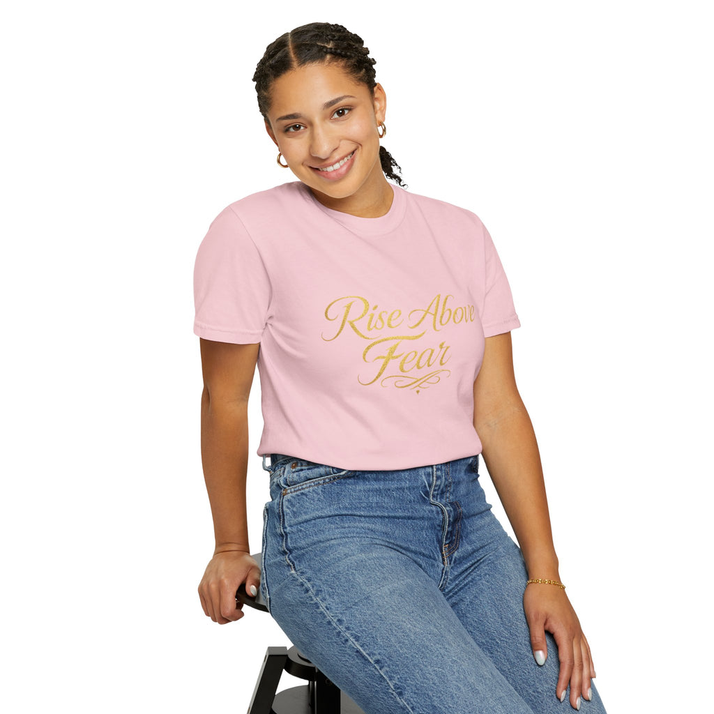 Rise Above Fear T-Shirt — Inspirational Script Graphic Tee
