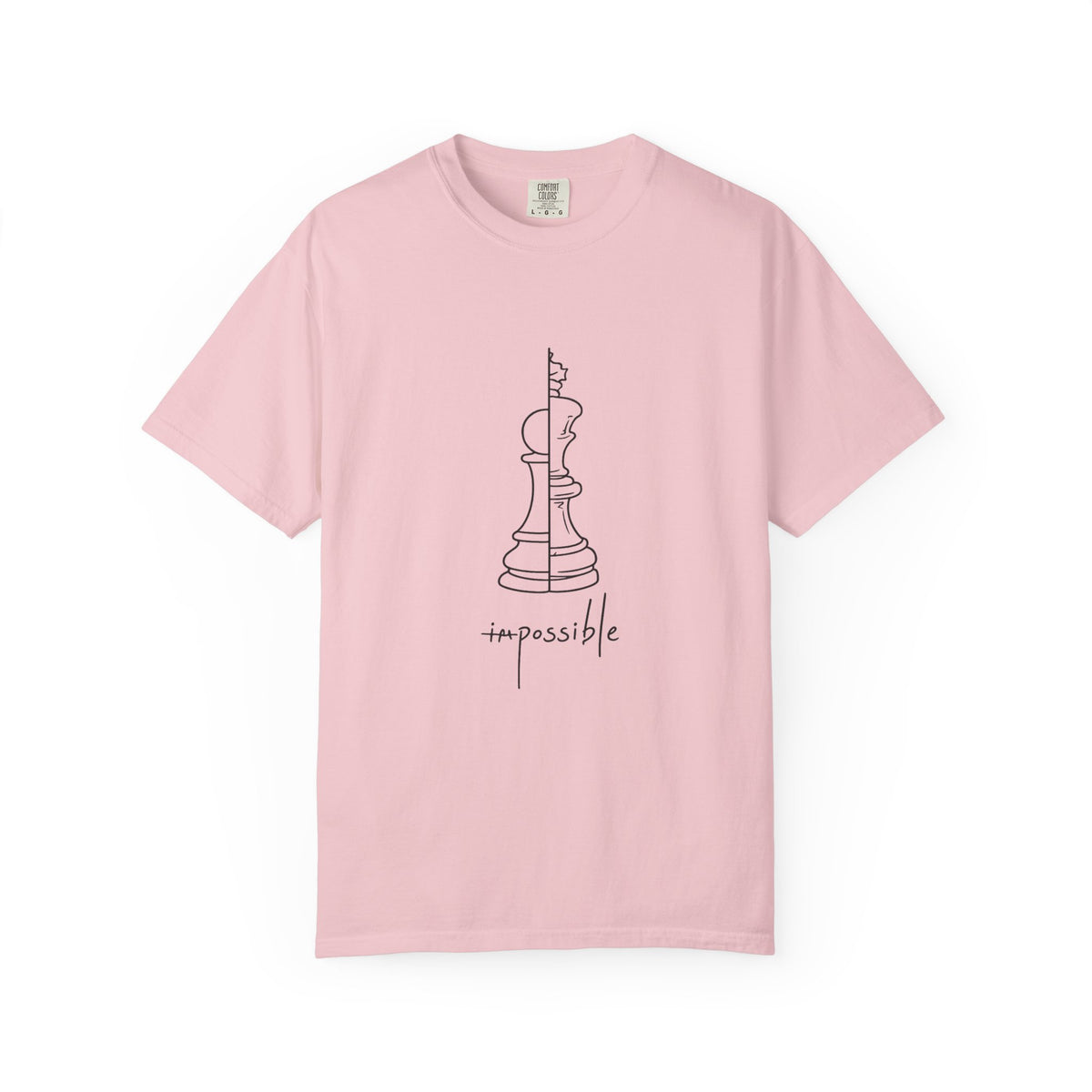 Chess Pawn to King T-Shirt — "Impassible" Minimalist Line Art Tee