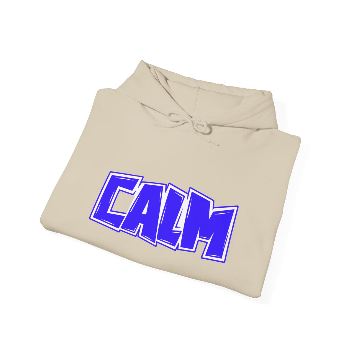Calm Graphic Hoodie — Bold Blue Streetwear Pullover