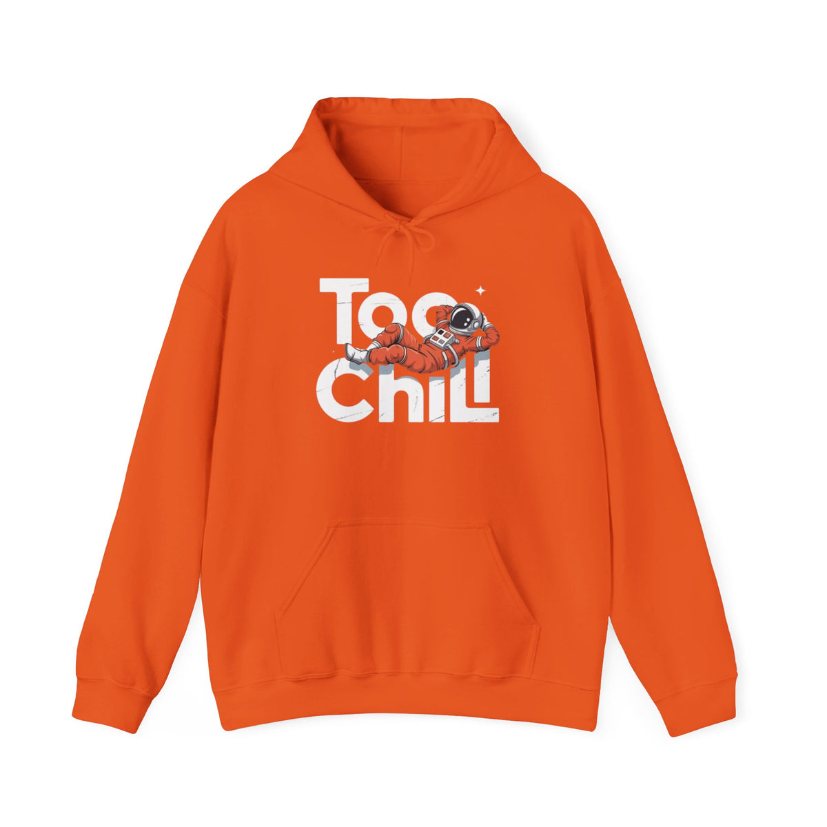 Too Chill Astronaut Hoodie — Retro Space Graphic Pullover