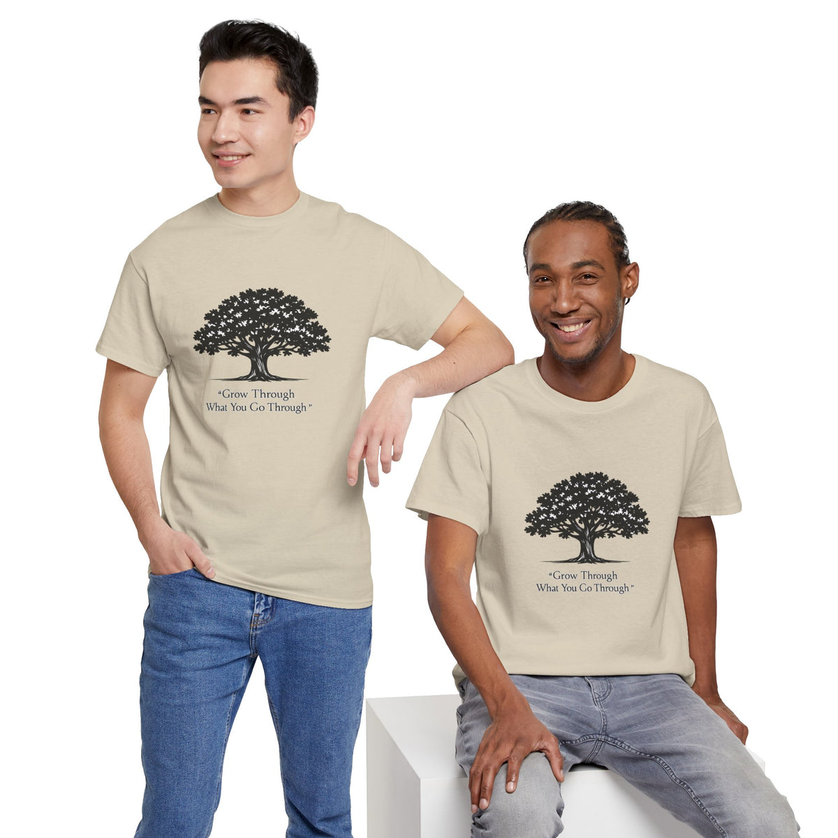 Tree of Growth T-Shirt — "Grow Through What You Go Through" Inspirational Tee