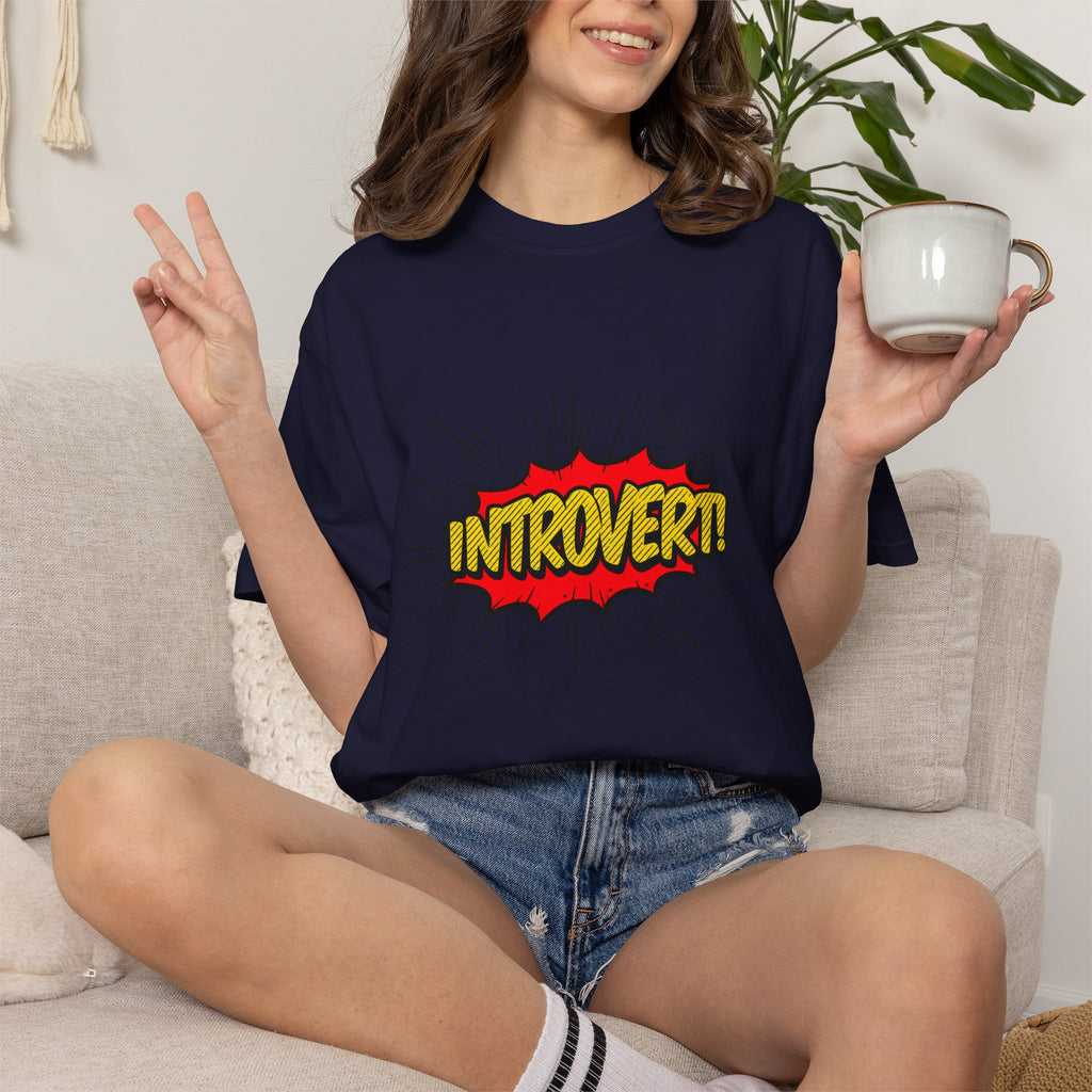 Introvert Comic Pop T-Shirt — Graphic "INTROVERT!" Tee