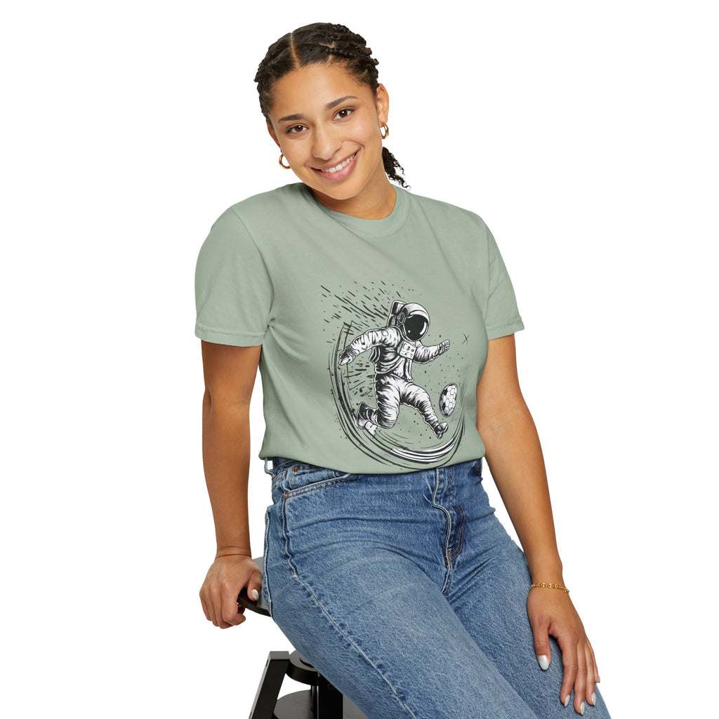 Astronaut Soccer T-Shirt — Space Football Graphic Tee