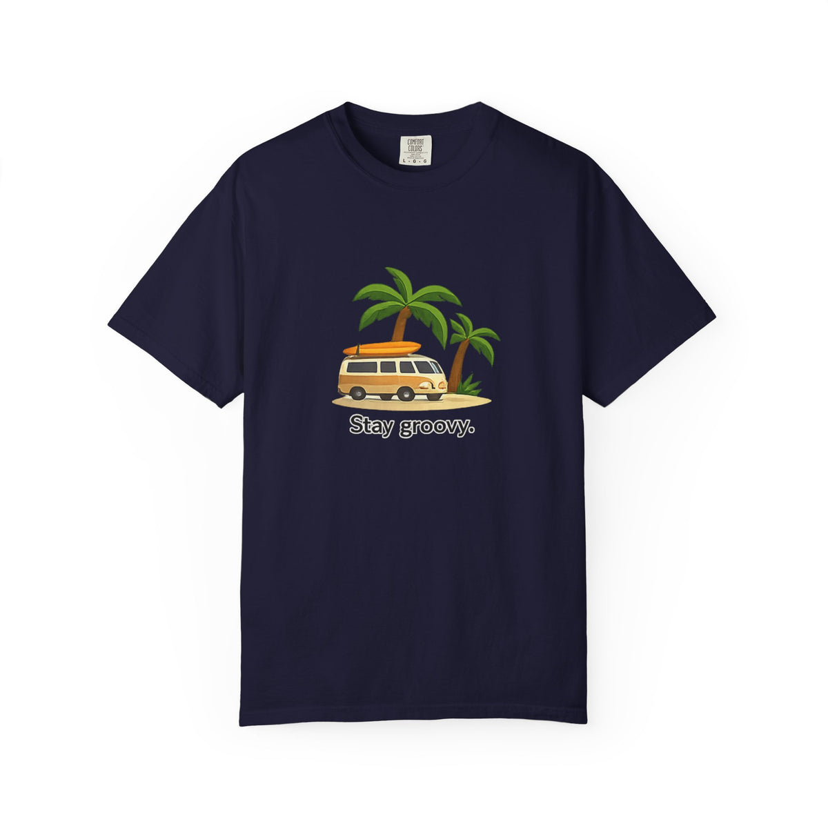 Vintage Surf Van T-Shirt – "Stay Groovy" Retro Beach Tee