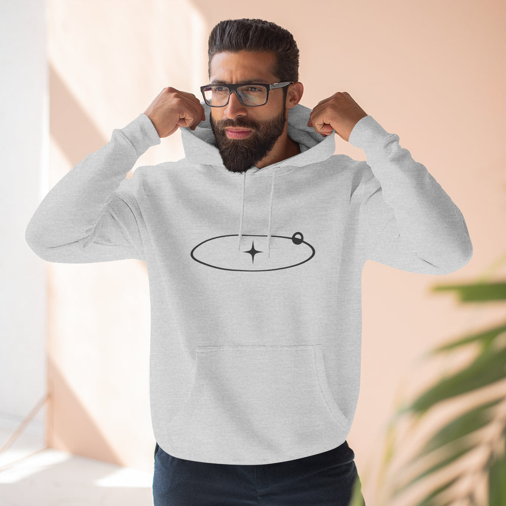 Minimal Orbit Hoodie — Simple Space Graphic Pullover