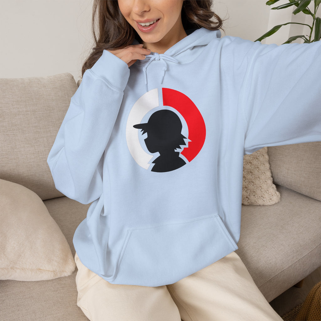 Detective Silhouette Hoodie – Minimal Red Moon Mystery Graphic