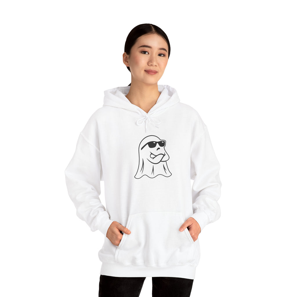 Cool Sunglasses Ghost Hoodie — Cute Minimalist Halloween Pullover
