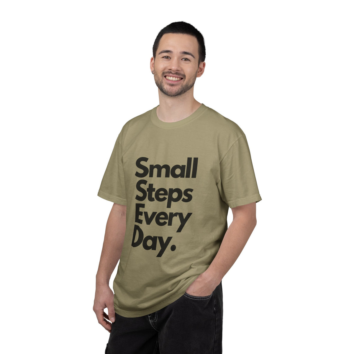 Motivational Tee — “Small Steps Every Day.” Inspirational Casual T-Shirt