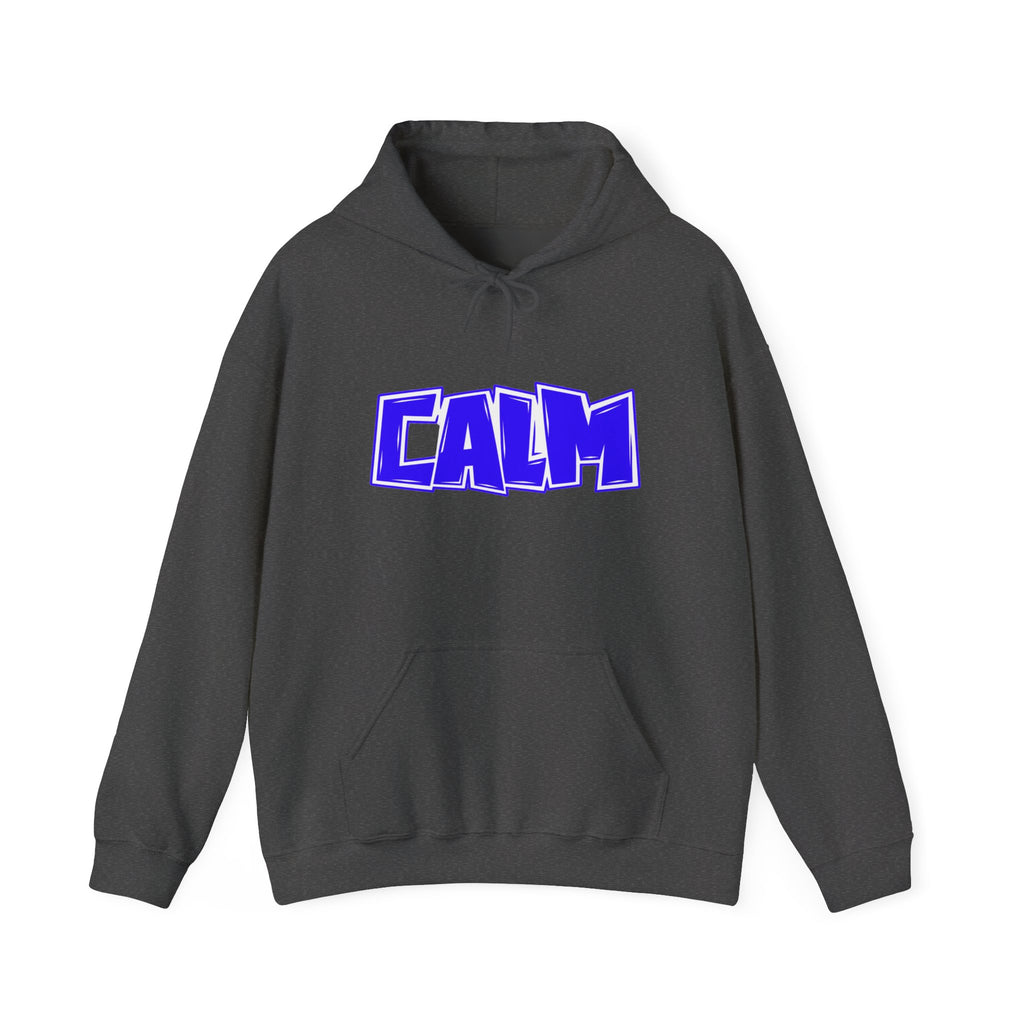 Calm Graphic Hoodie — Bold Blue Streetwear Pullover