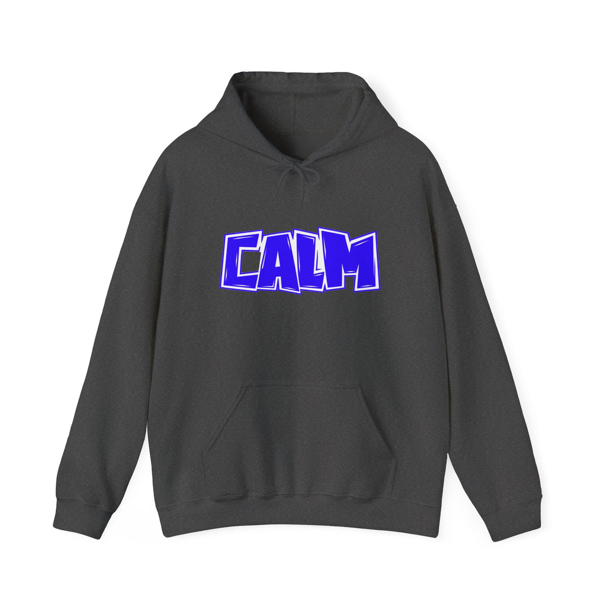 Calm Graphic Hoodie — Bold Blue Streetwear Pullover