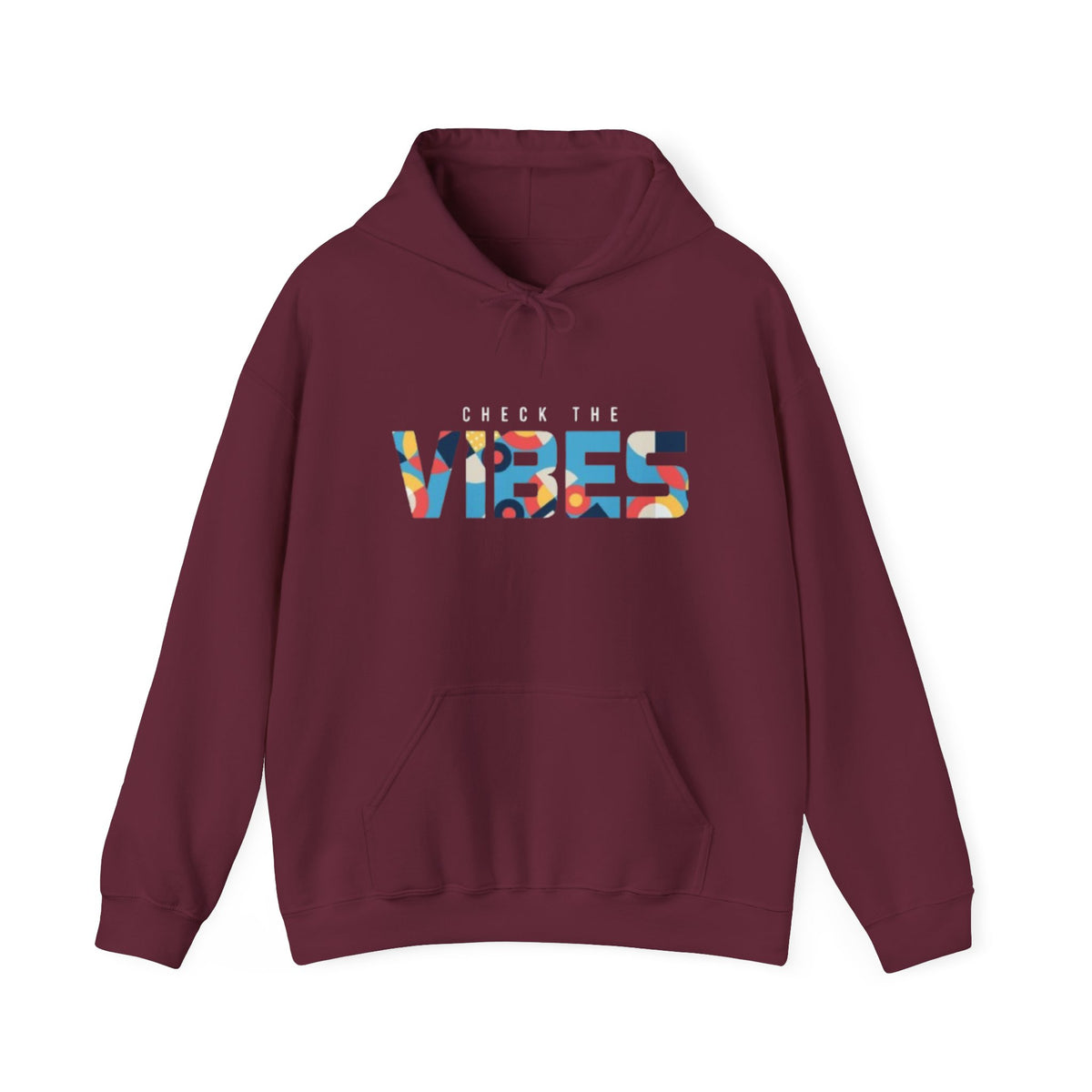 Check The Vibes Hoodie – Colorful Retro Graphic Pullover