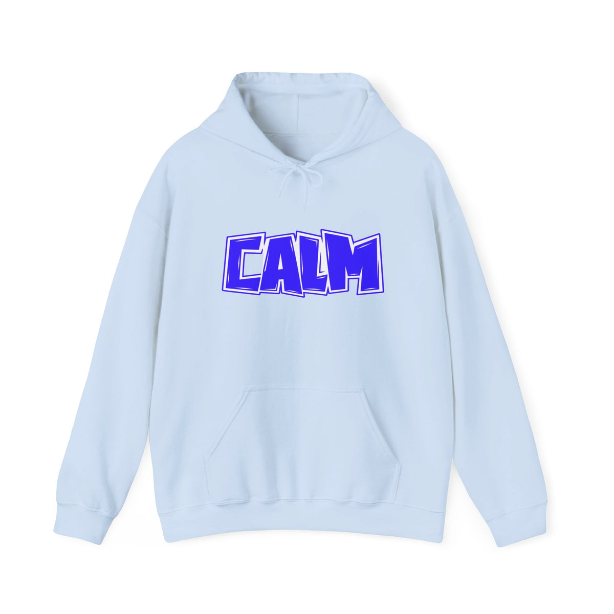 Calm Graphic Hoodie — Bold Blue Streetwear Pullover