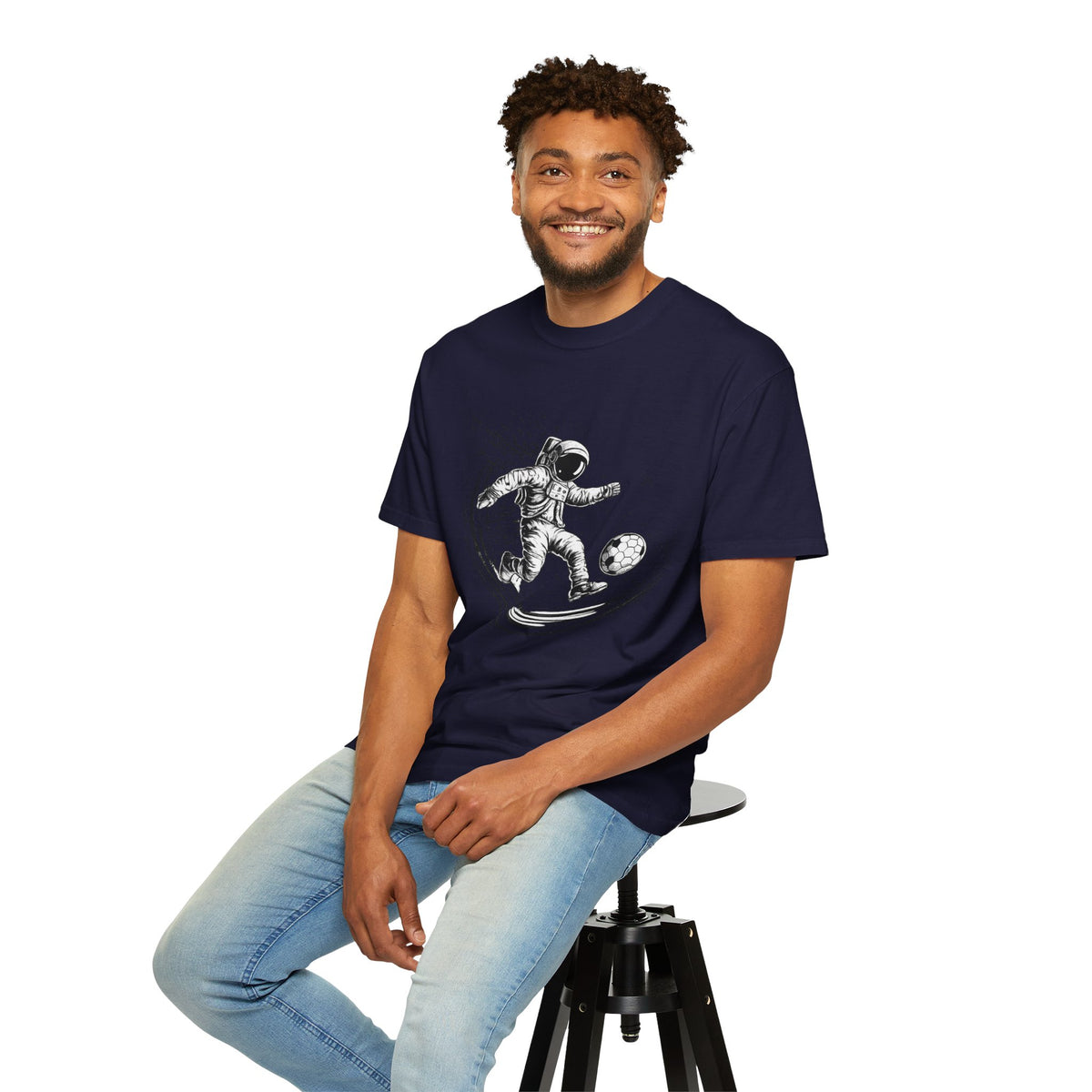 Astronaut Soccer T-Shirt — Space Football Graphic Tee