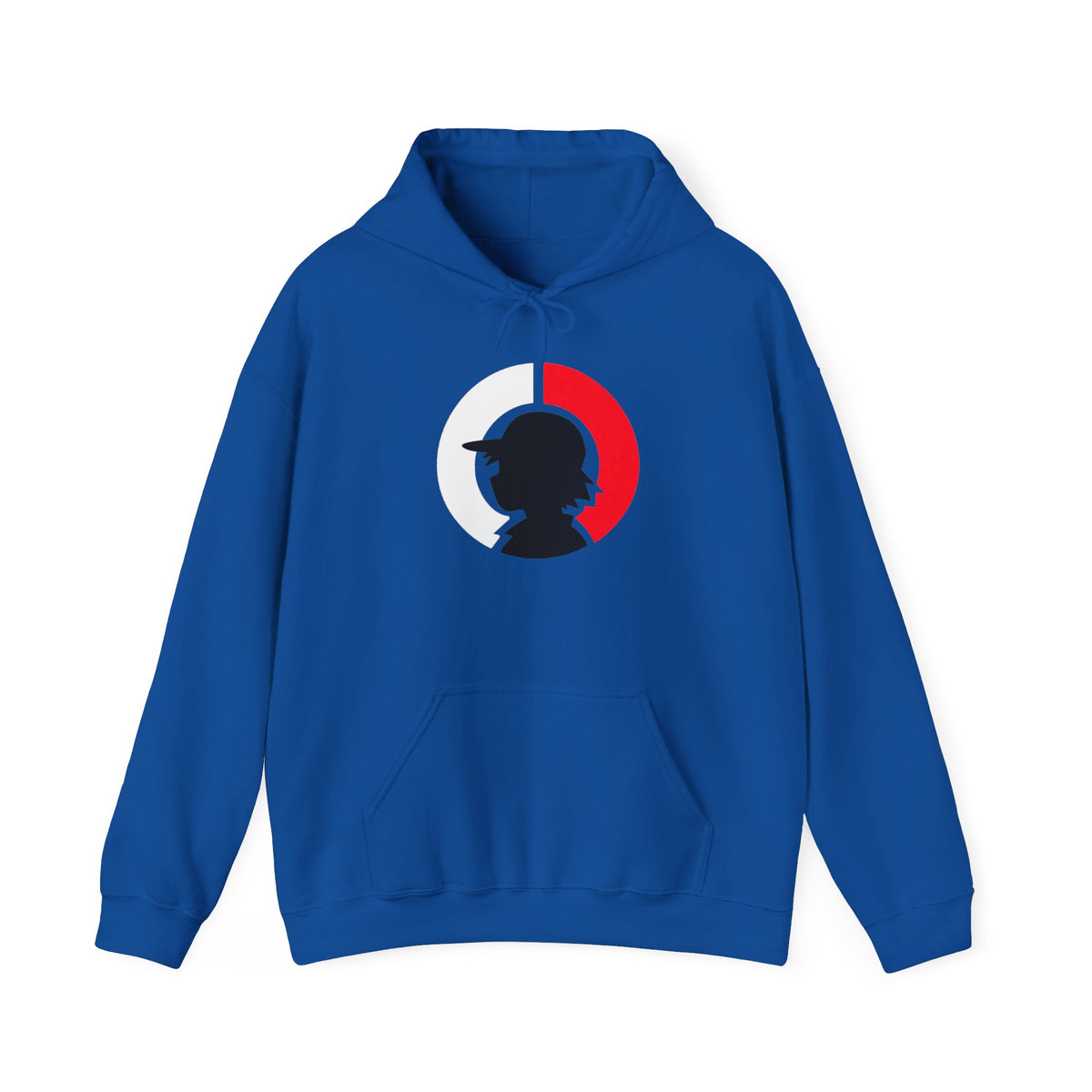 Detective Silhouette Hoodie – Minimal Red Moon Mystery Graphic