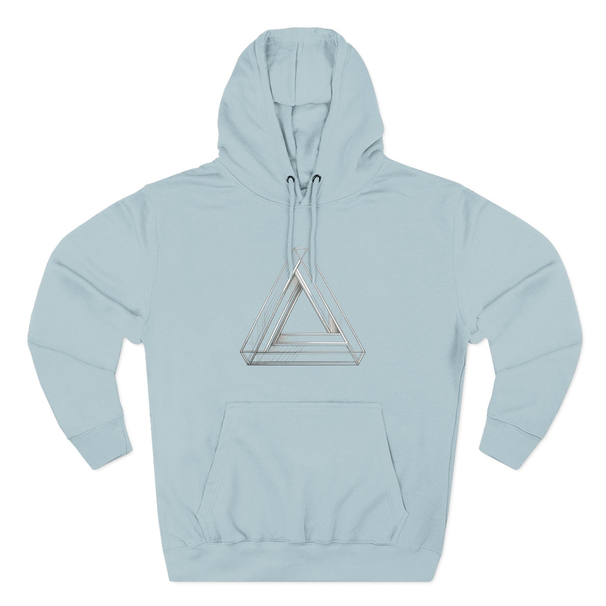 Minimal Geometric Triangle Hoodie — Three-Panel Illusion Design