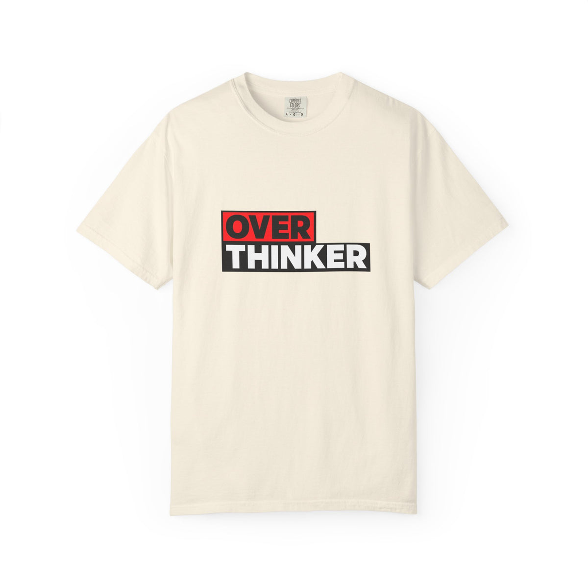 Overthinker Graphic T-Shirt — Bold Red & Black Text Tee