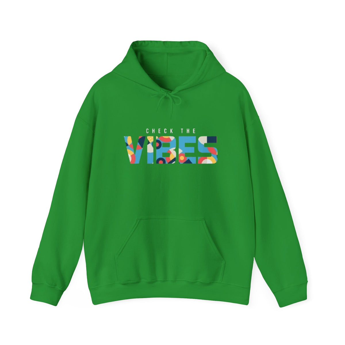Check The Vibes Hoodie – Colorful Retro Graphic Pullover