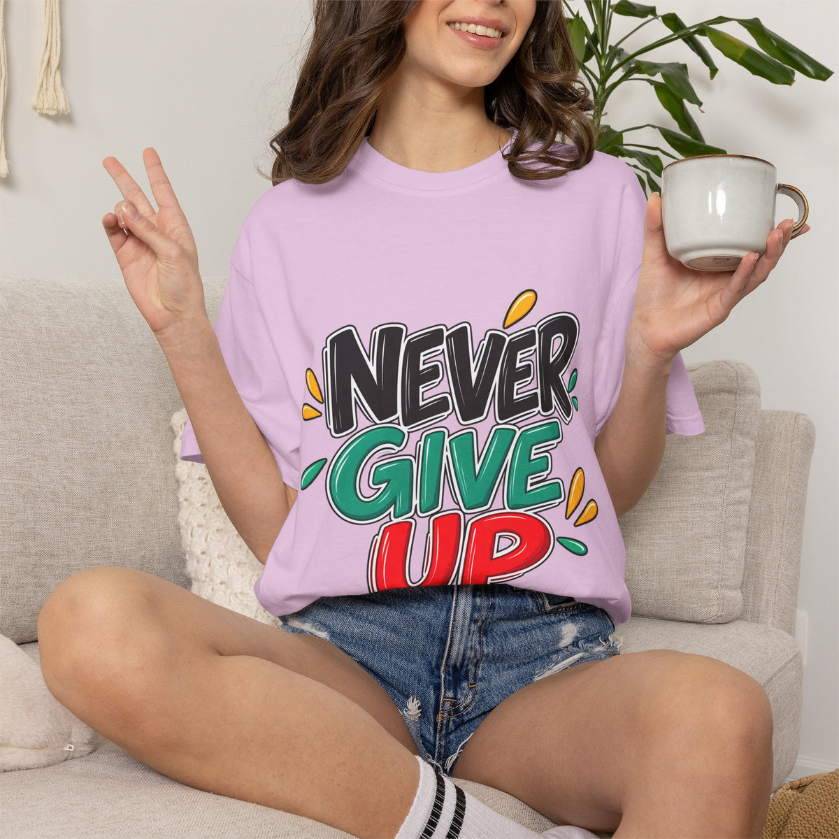 Never Give Up T-Shirt — Motivational Graphic Tee