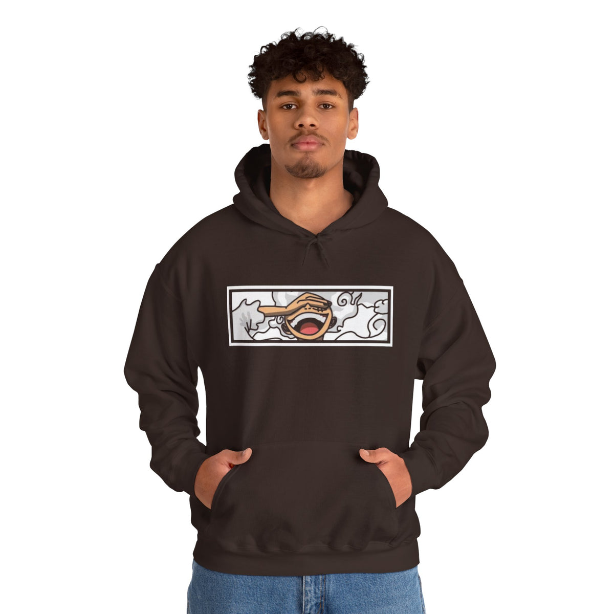 Laughing Mouth Graphic Hoodie — Anime Smile Streetwear Hoodie