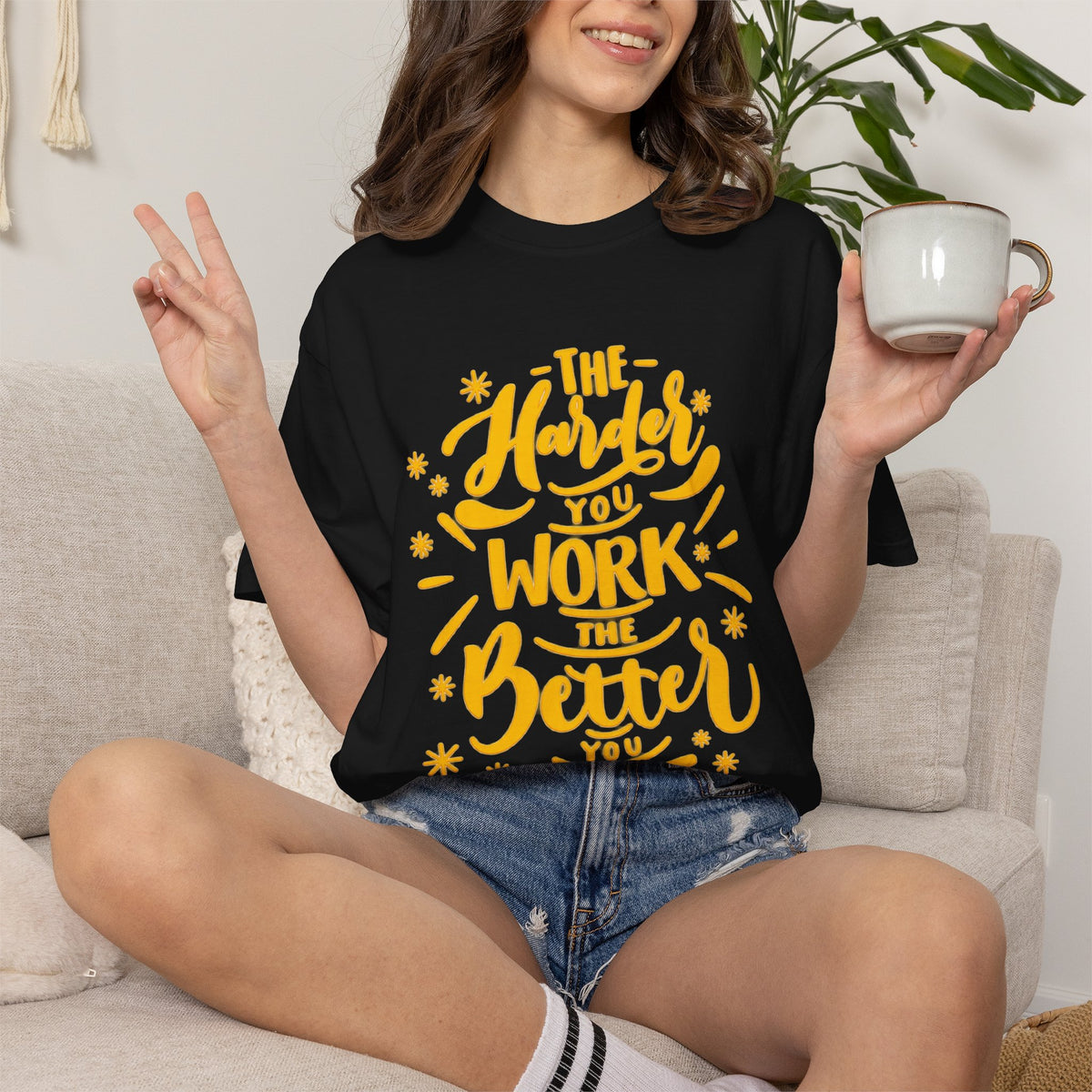 Motivational T-Shirt — "The Harder You Work The Better You Get" Graphic Tee