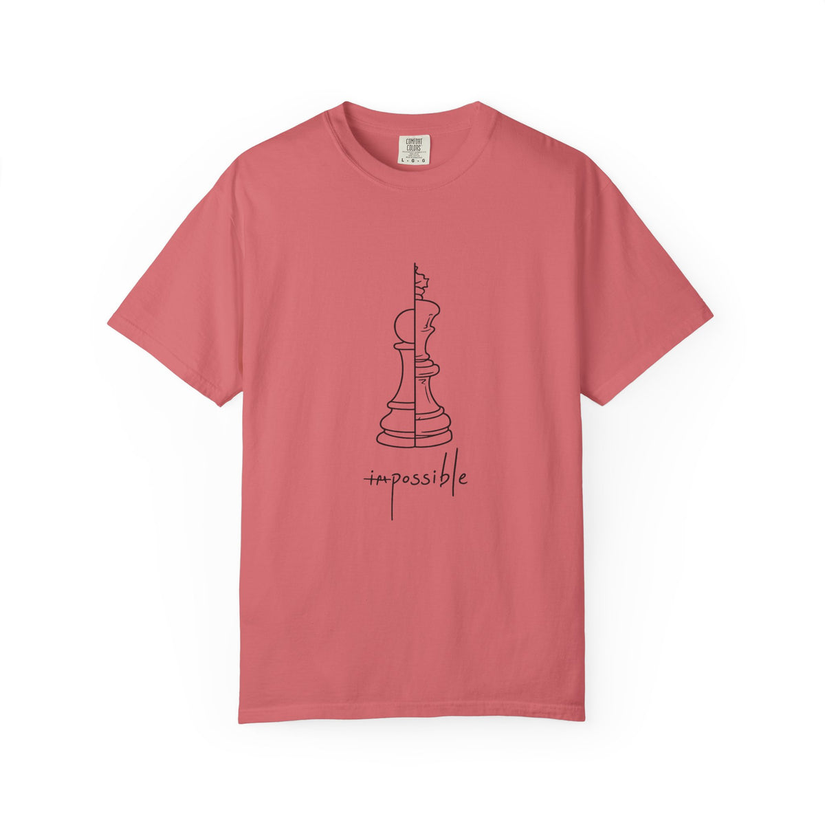 Chess Pawn to King T-Shirt — "Impassible" Minimalist Line Art Tee