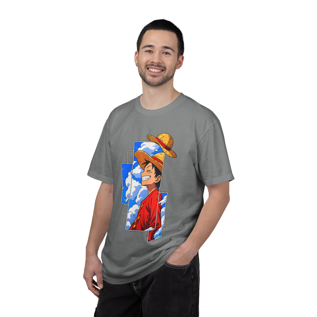 Anime Straw Hat Crew T-Shirt — Luffy Smiling Sky Graphic Tee