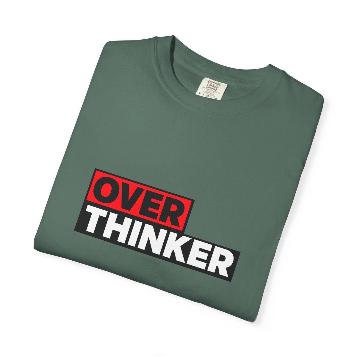 Overthinker Graphic T-Shirt — Bold Red & Black Text Tee