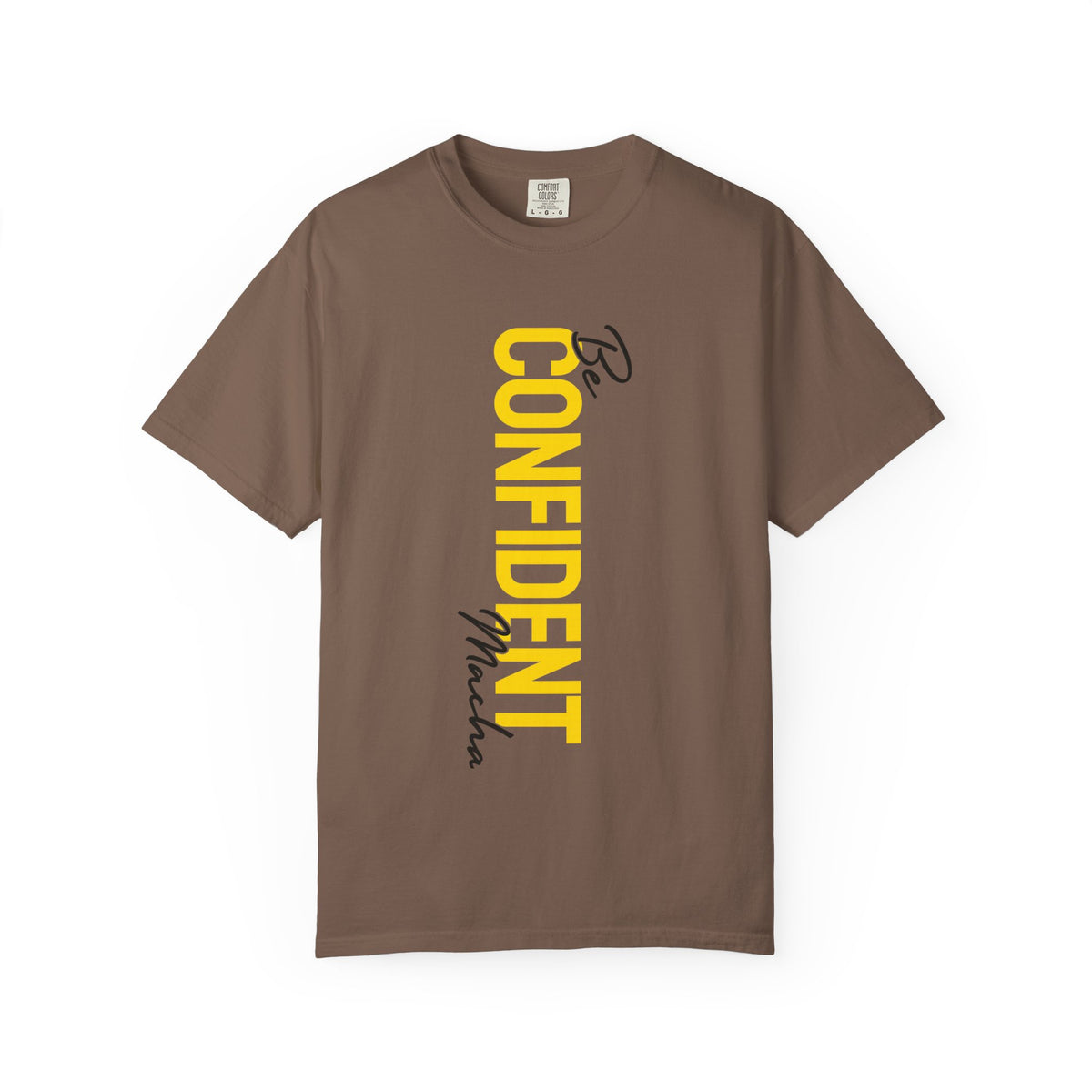 Be Confident Vertical Text T-Shirt — Motivational Graphic Tee