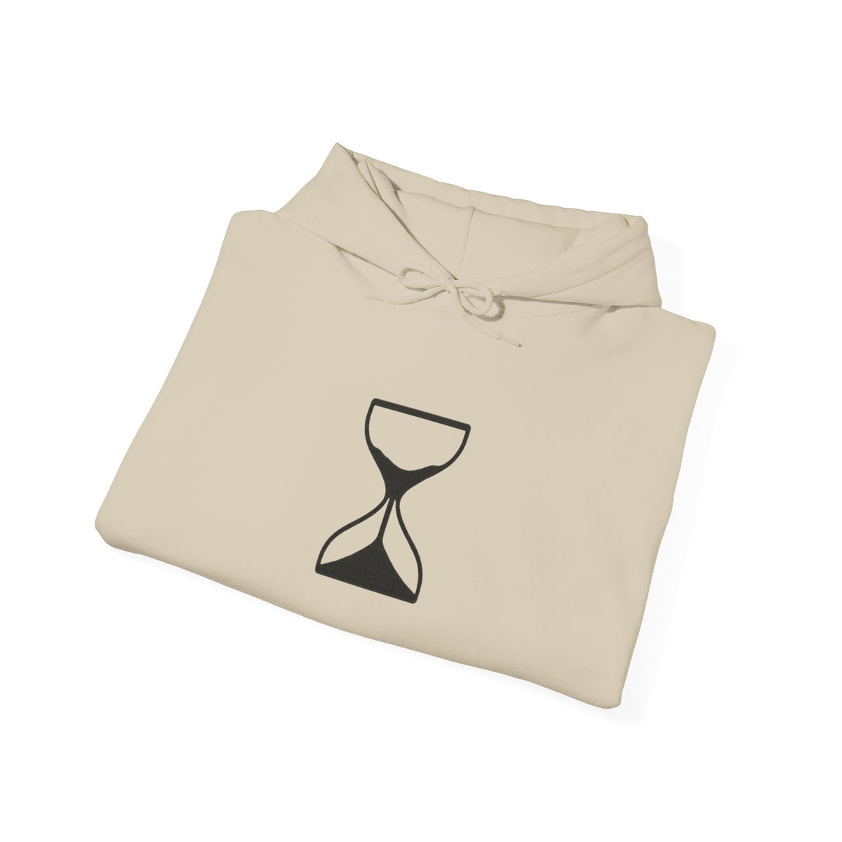 Hourglass Minimalist Hoodie — Simple Time Symbol Pullover