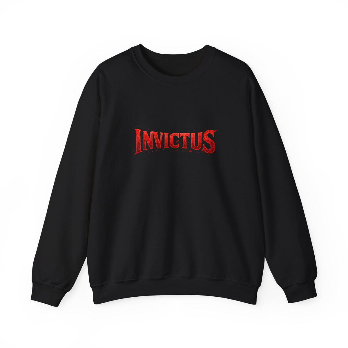 Invictus Crewneck Sweatshirt — Bold Red Script Pullover
