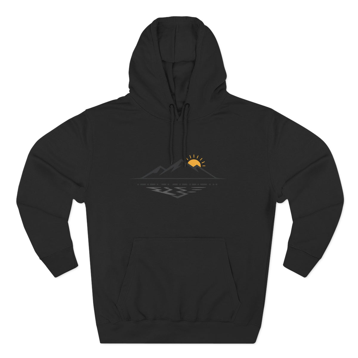 Mountain Sunrise Hoodie — Minimal Outdoor Graphic Pullover