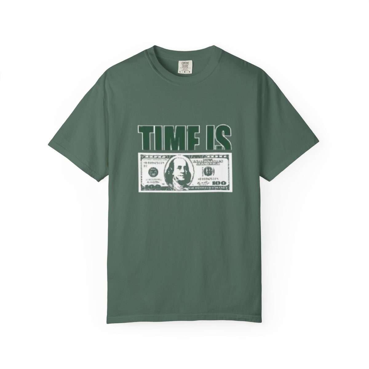 Money Vibe T-Shirt — "TIME IS" Graphic Dollar Bill Tee