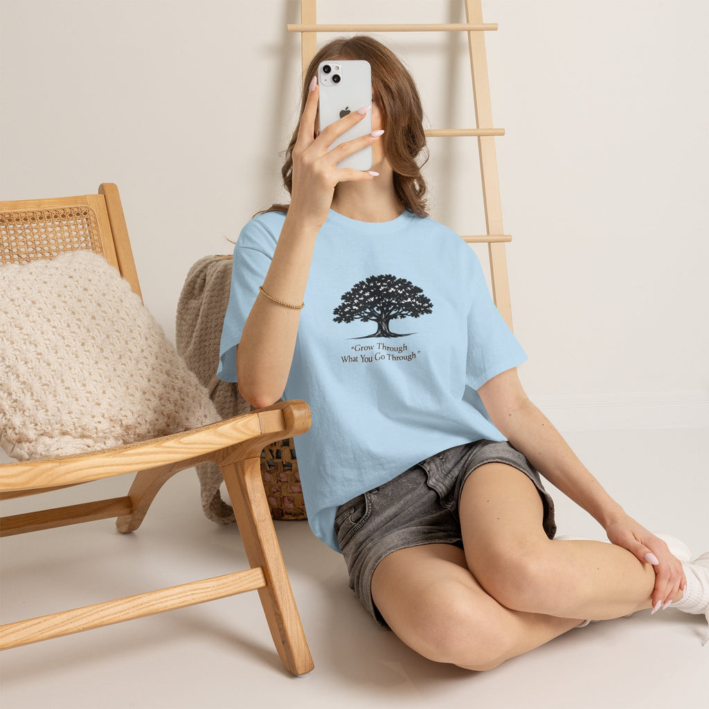 Tree of Growth T-Shirt — "Grow Through What You Go Through" Inspirational Tee
