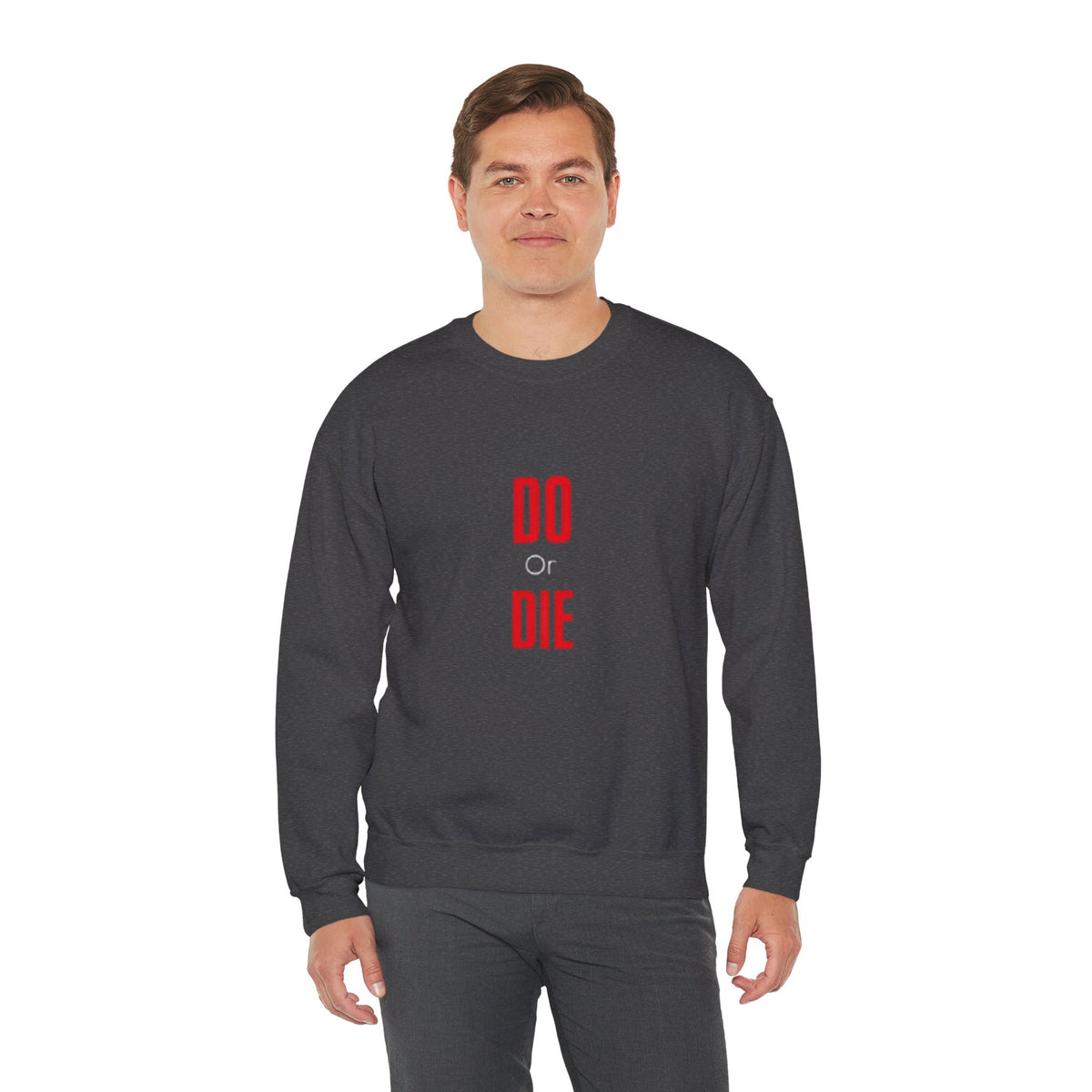 Crewneck Sweatshirt – Minimal 'DO / DIE' Red Vertical Typography