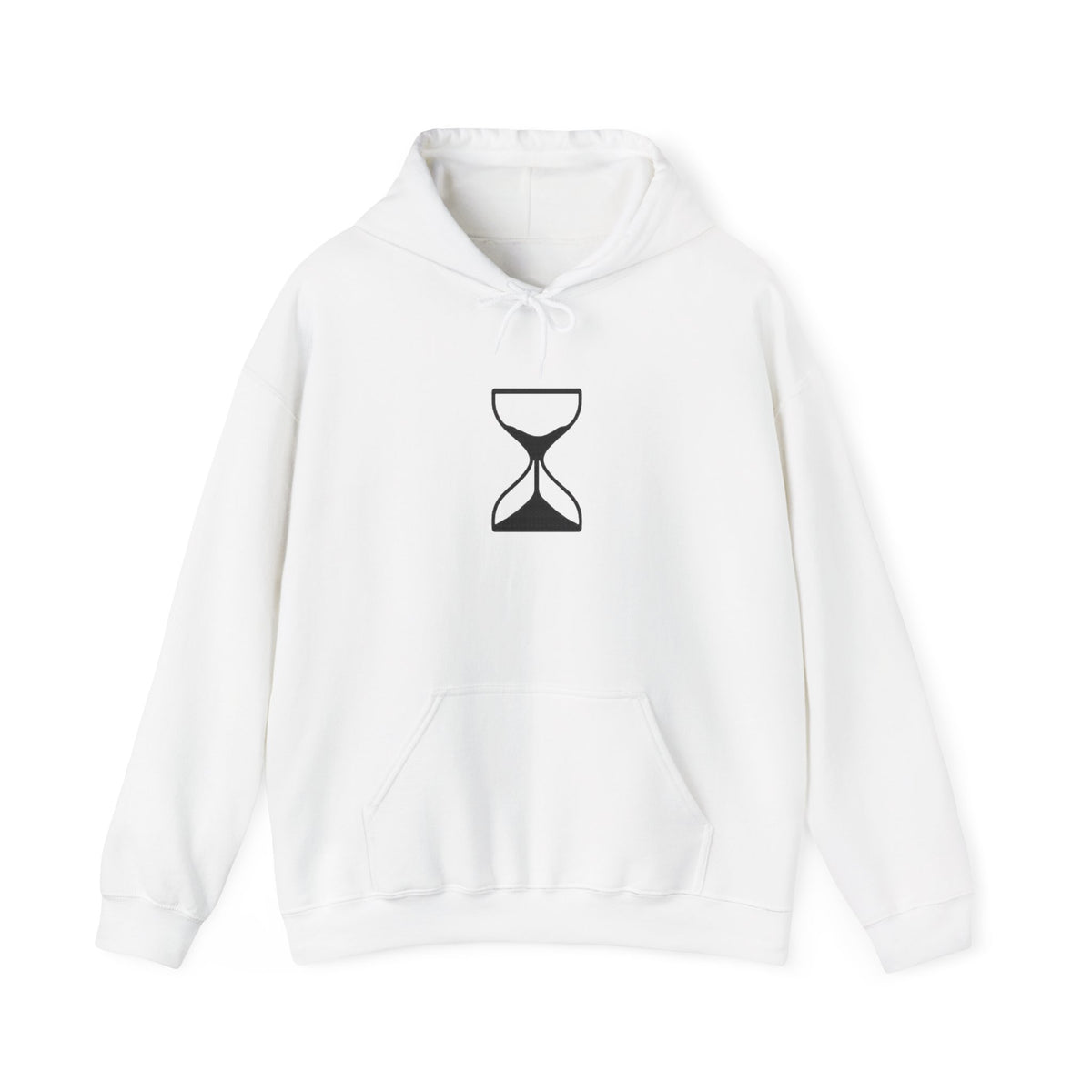 Hourglass Minimalist Hoodie — Simple Time Symbol Pullover