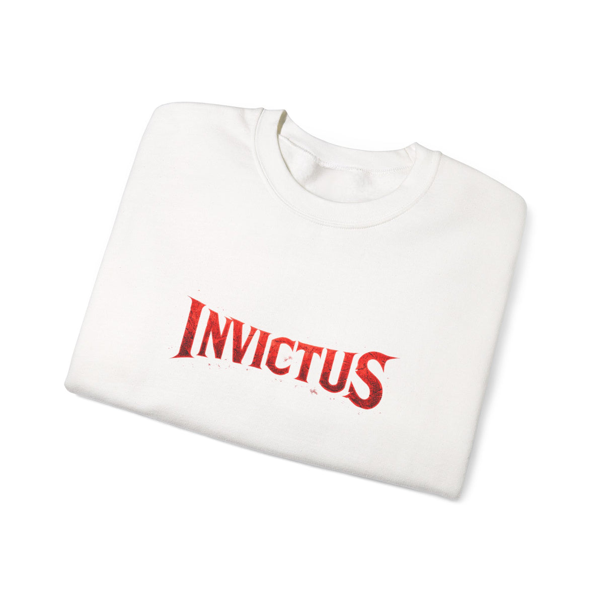 Invictus Crewneck Sweatshirt — Bold Red Script Pullover