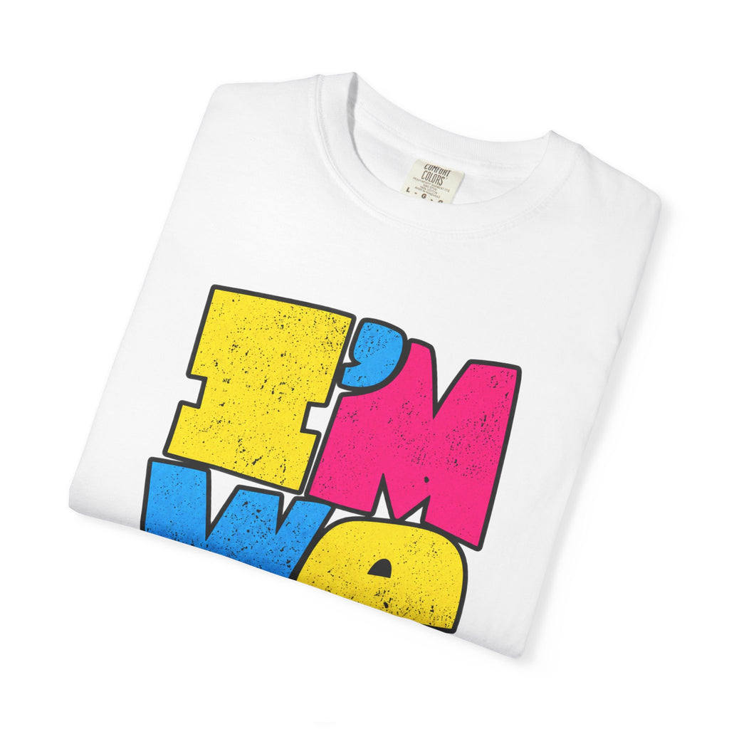 "I'M WEIRD" Colorblock Graphic T-Shirt — Retro Pop Statement Tee