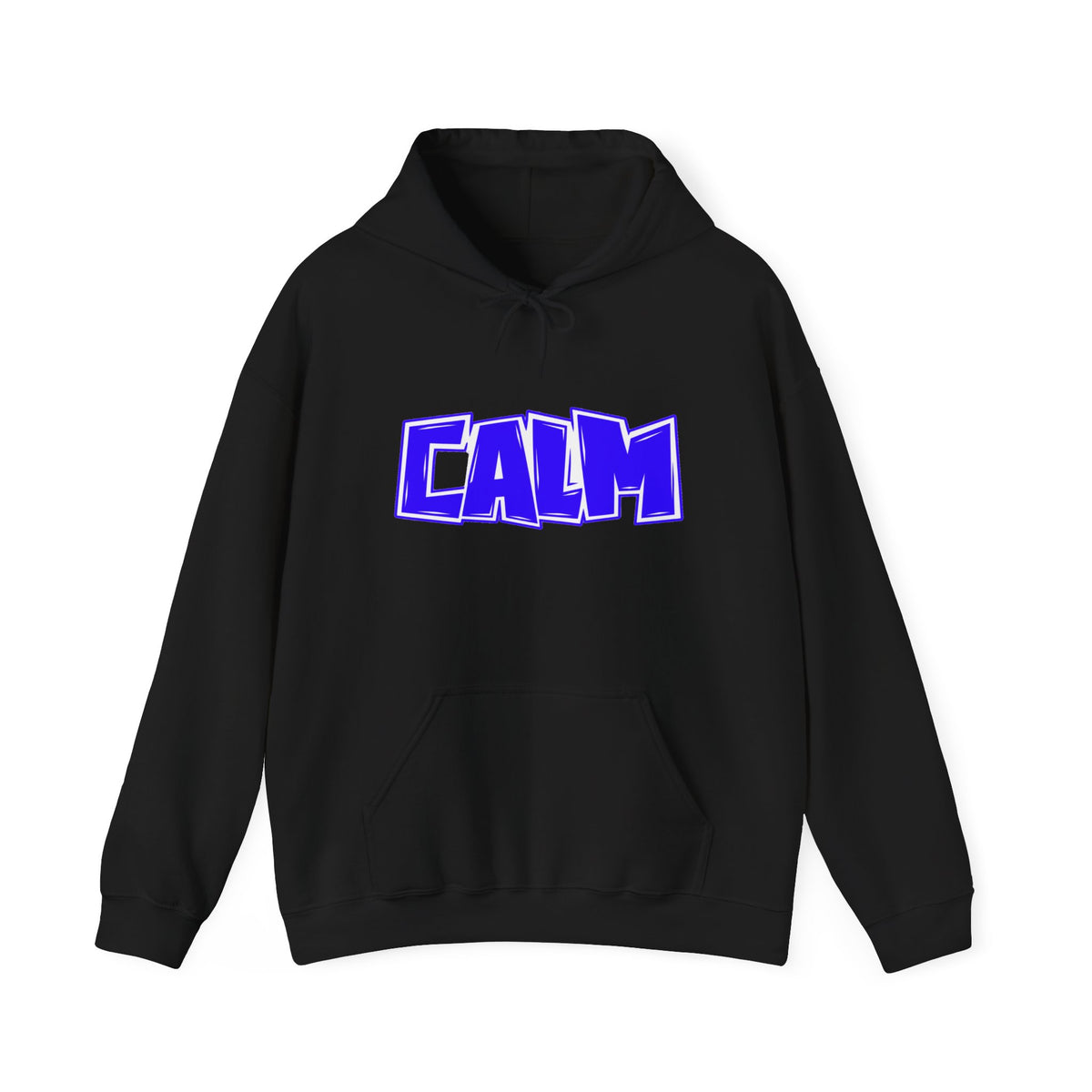 Calm Graphic Hoodie — Bold Blue Streetwear Pullover