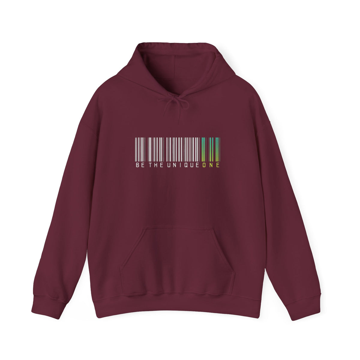 Unique One Barcode Hoodie — "Be the Unique One" Graphic Pullover