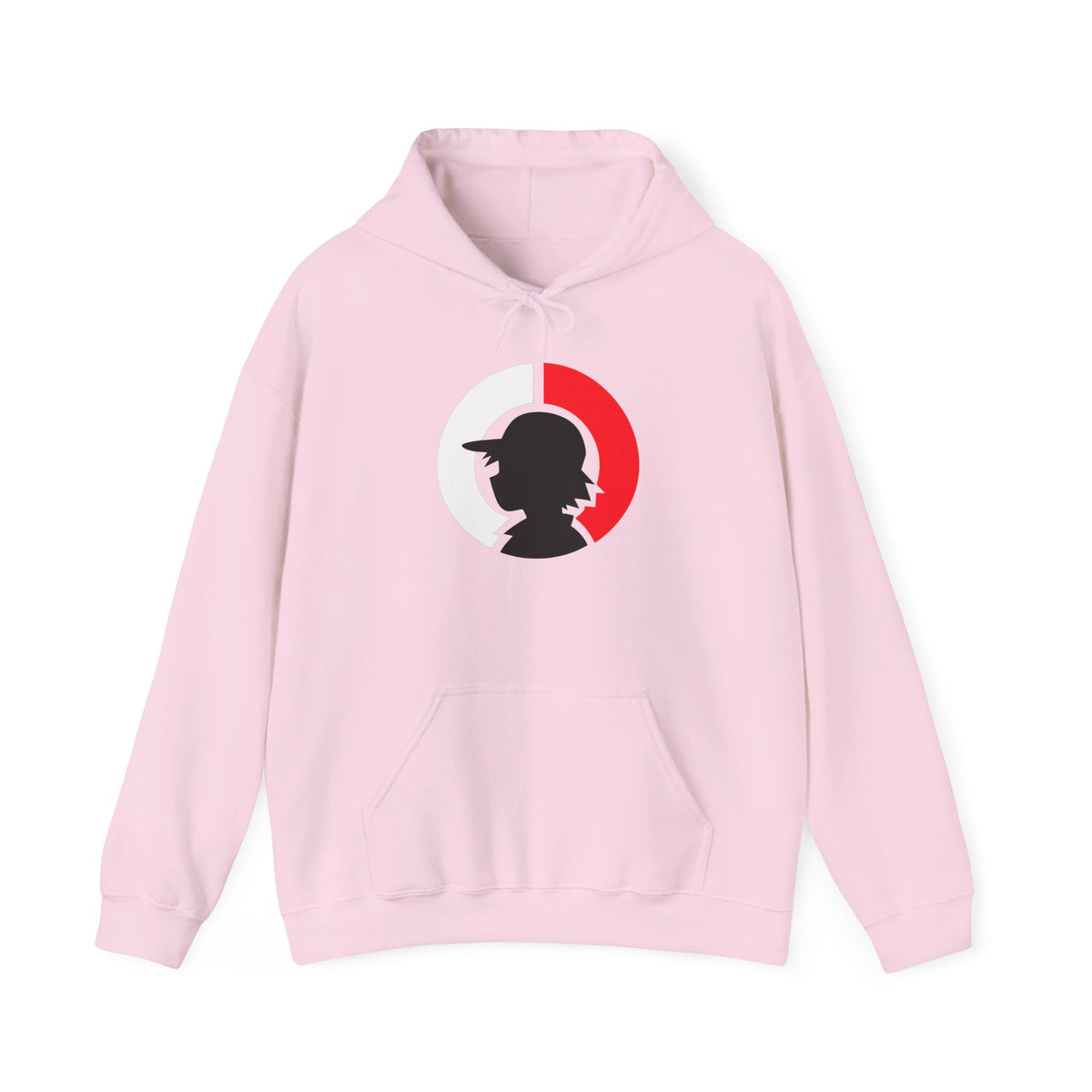 Detective Silhouette Hoodie – Minimal Red Moon Mystery Graphic