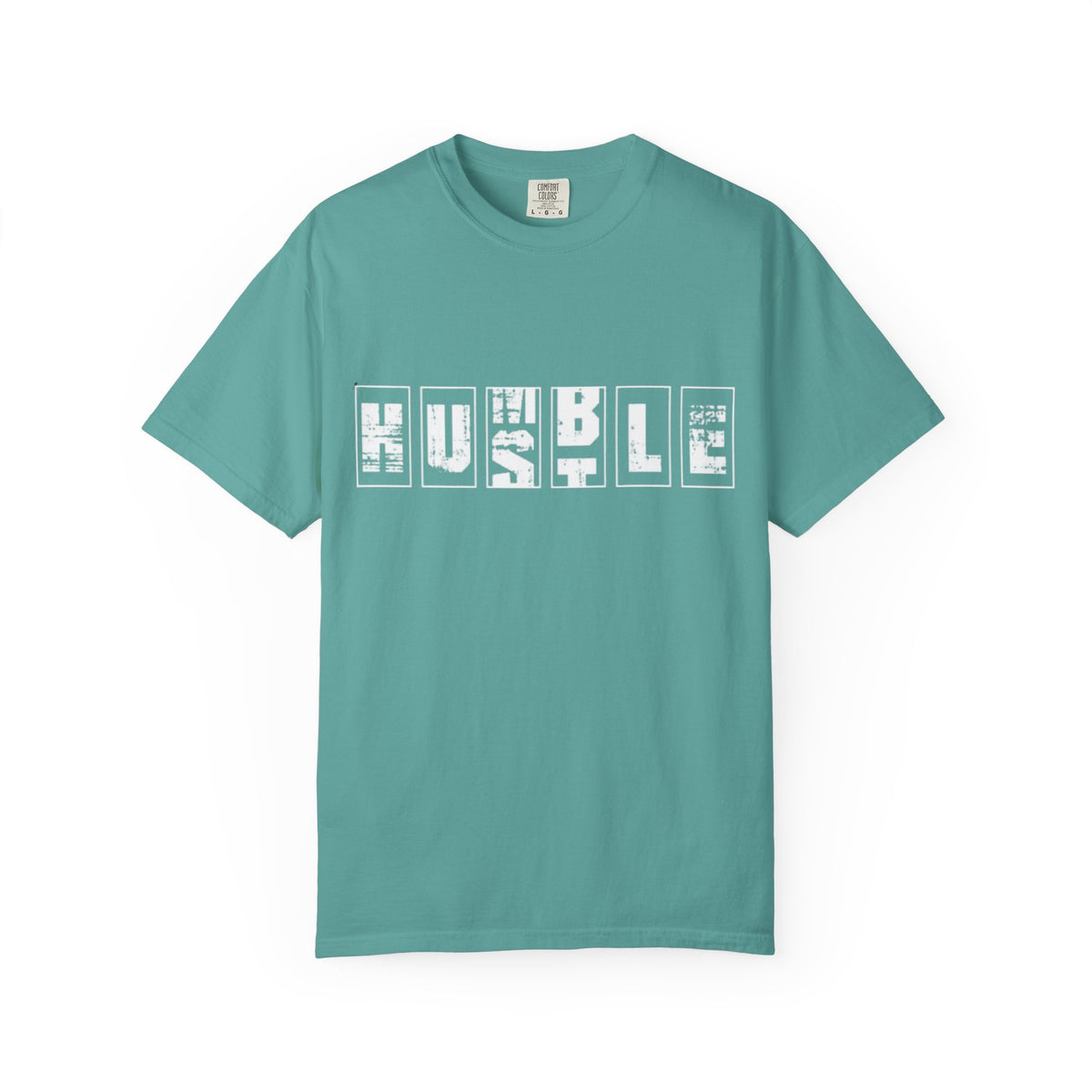 Hustle Block Letter T-Shirt — Vintage Graphic Tee with 'HUSTLE' Design