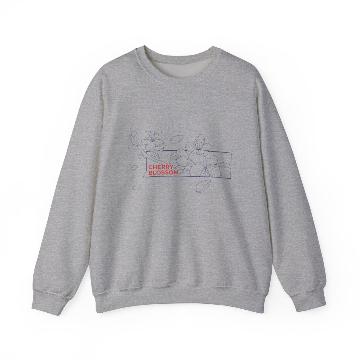 Cherry Blossom Crewneck Sweatshirt — Minimal Floral Graphic
