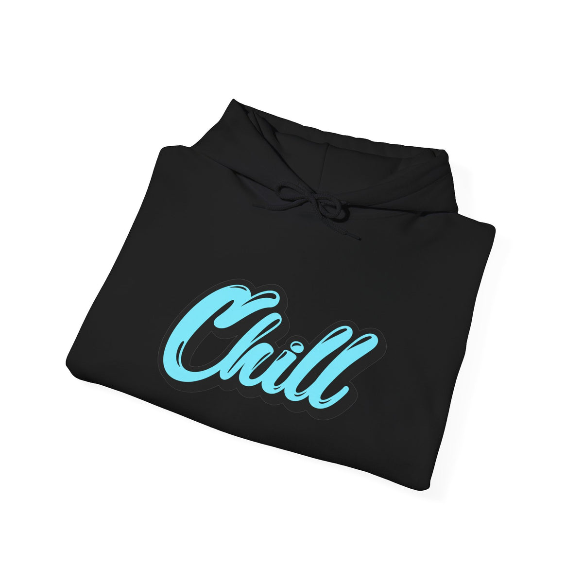Chill Script Hoodie — Retro Blue Chill Graphic Pullover