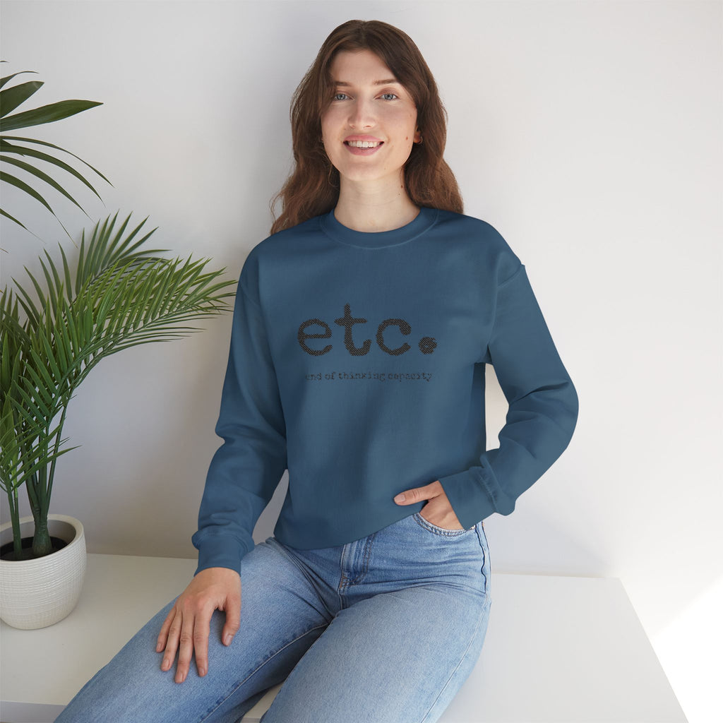 Crewneck Sweatshirt – Minimal 'etc.' Script Logo Casual Pullover