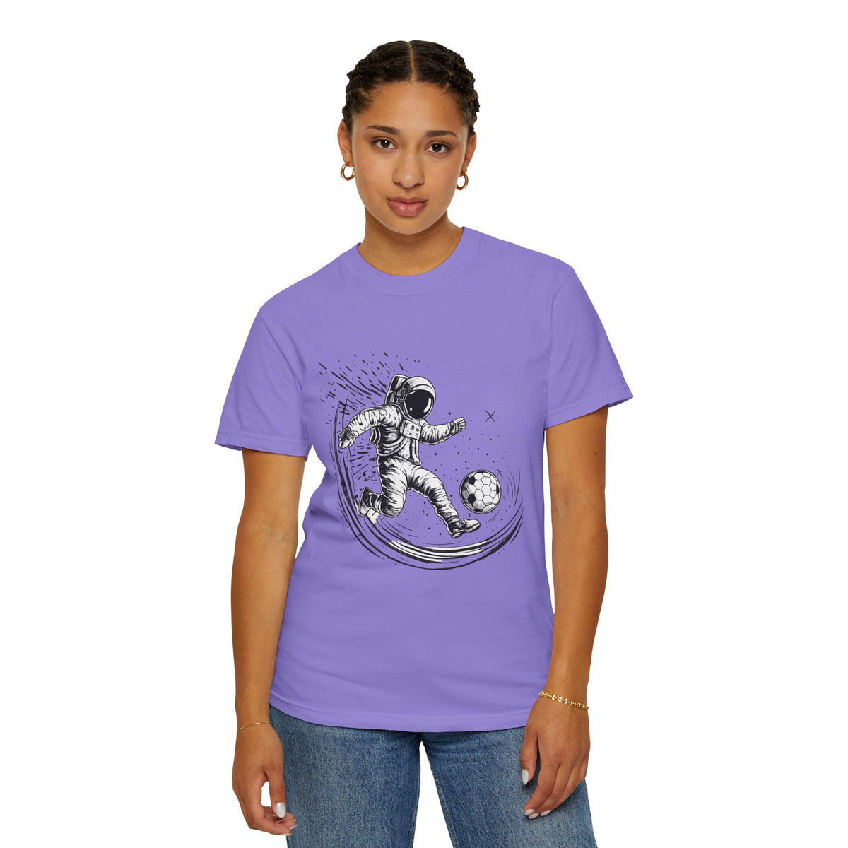 Astronaut Soccer T-Shirt — Space Football Graphic Tee