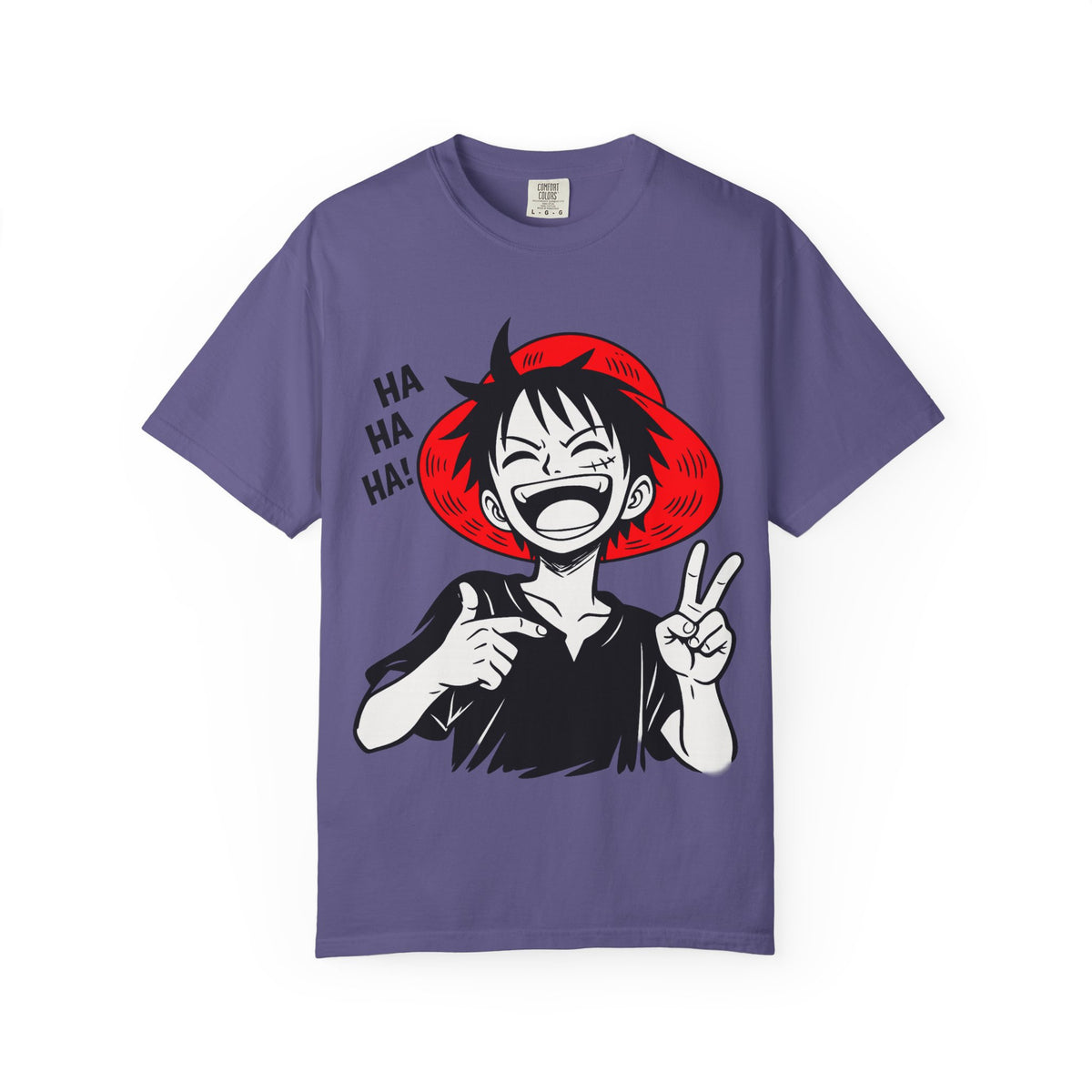 Anime Luffy Laughing Graphic T-shirt - Monkey D. Luffy Peace Sign Tee