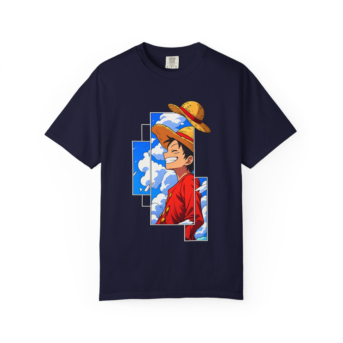 Anime Straw Hat Crew T-Shirt — Luffy Smiling Sky Graphic Tee