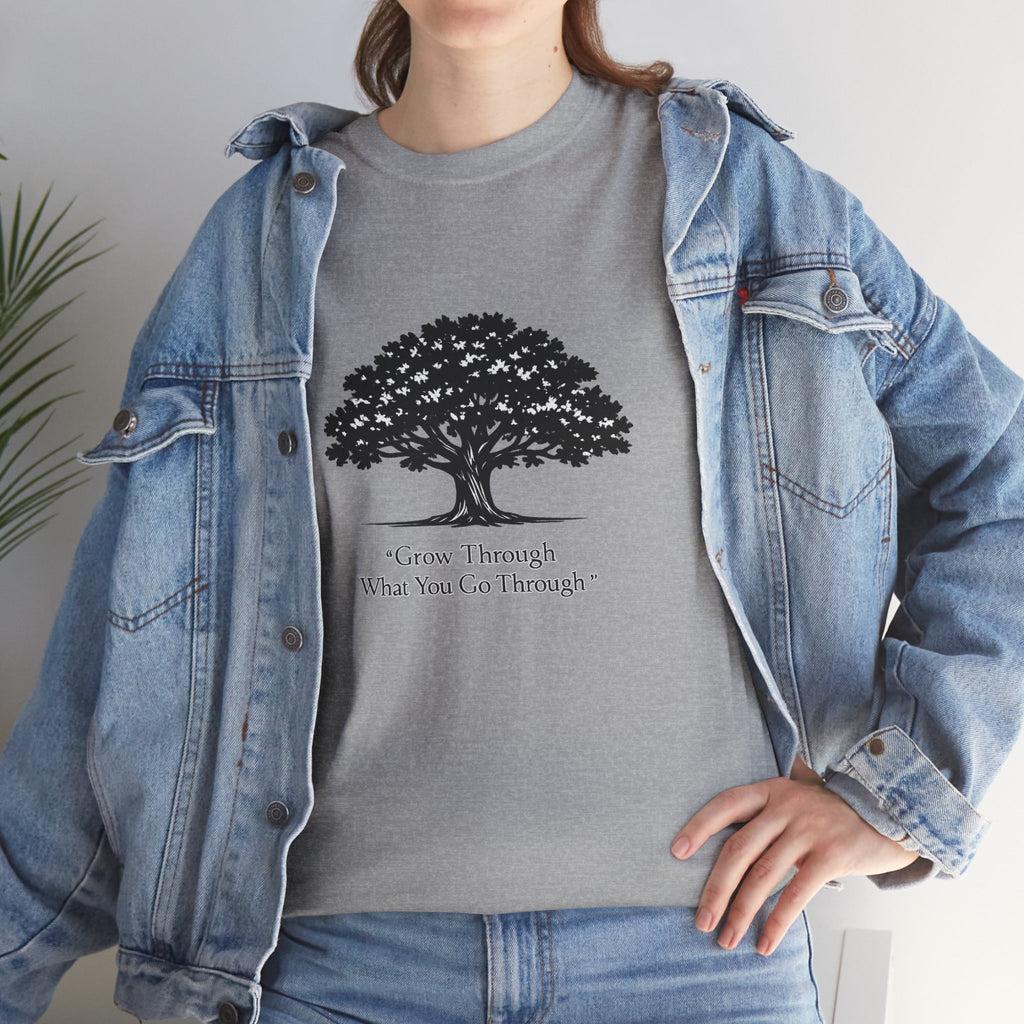 Tree of Growth T-Shirt — "Grow Through What You Go Through" Inspirational Tee