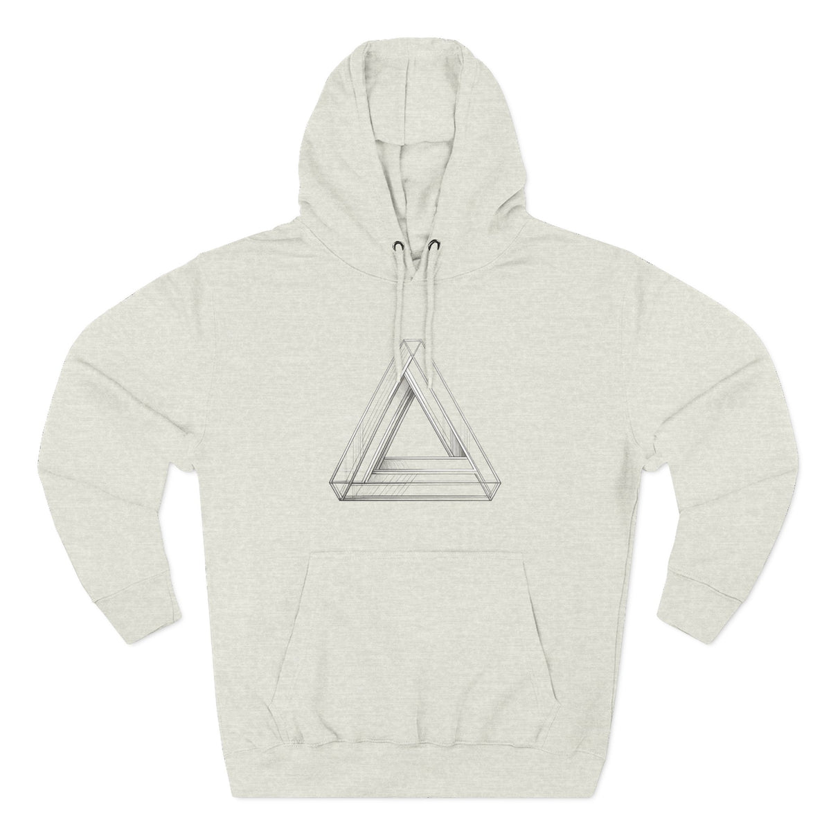 Minimal Geometric Triangle Hoodie — Three-Panel Illusion Design