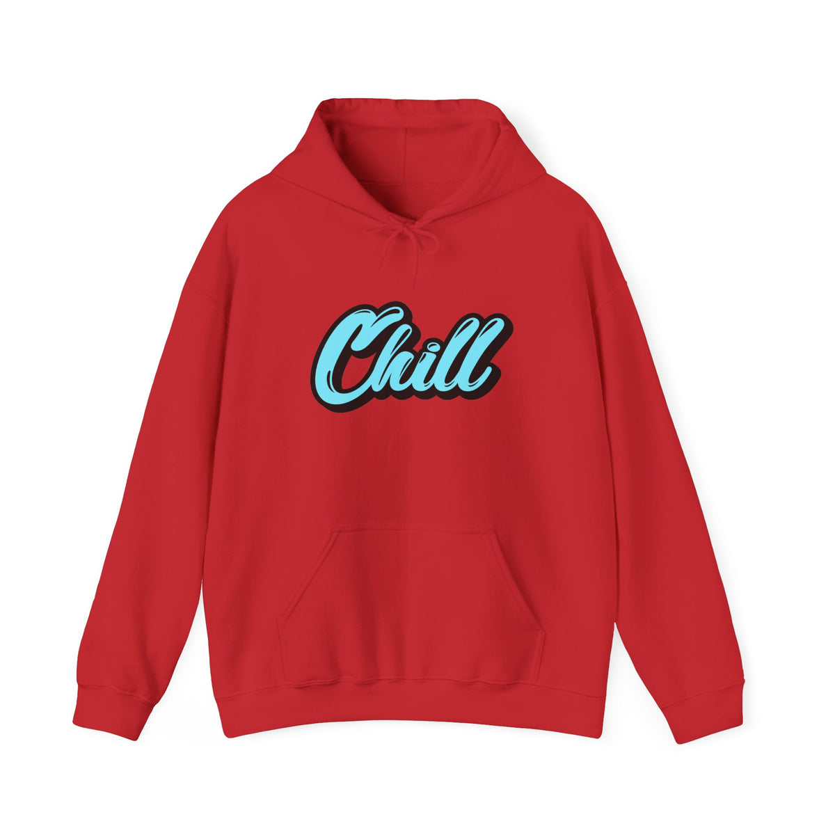 Chill Script Hoodie — Retro Blue Chill Graphic Pullover